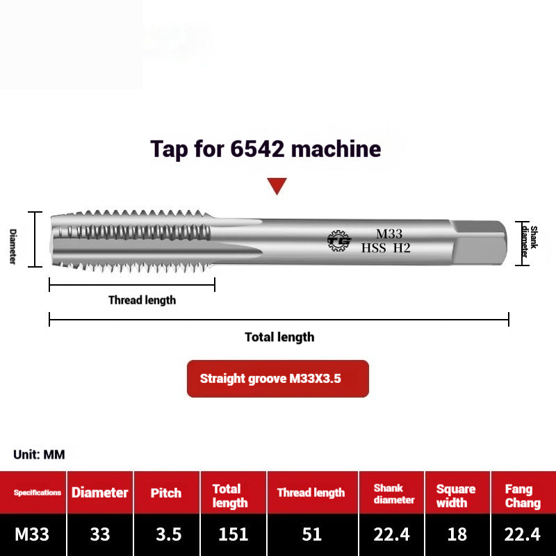 1095-Machine taps straight flute taps tapping high-speed steel fine teeth tapping drill bit m5m6m8m10m12 Shandong Denso Pricision Tools Co.,Ltd.